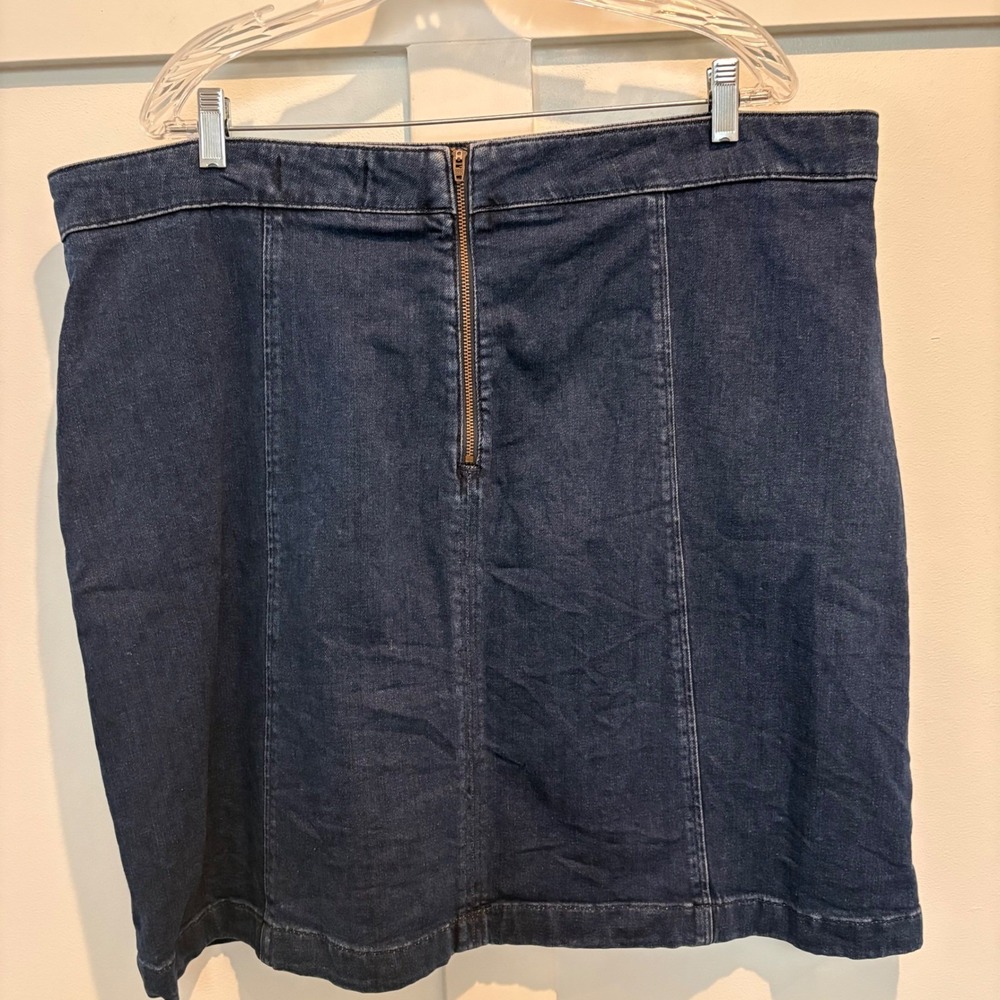 Boden Denim Skirt Womens 20 22L Dark Wash A-Line Above Knee Stretch Pockets - Picture 6 of 11